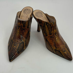 Vince Camuto Snakeskin Pointed Toe Mules Size 8 – Worn Once